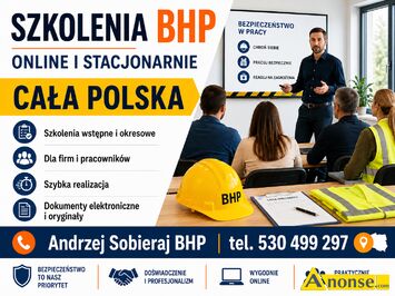 Anonse SZKOLENIA BHP, SZKOLENIA BHP ONLINE – CA�A POLSKA Szybkie i wygodne szkolenia BHP przez internet dla firm, pracownik�w, pracodawc�w i os�b