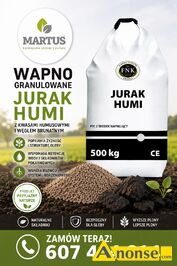 Anonse NAWOZY, wapniowe, Wapno granulowane Jurak Premium Humi to granulowany wysoko reaktywny naw�z posiadaj�cy wap� z dw�ch �r�de� (kreda plus m�c