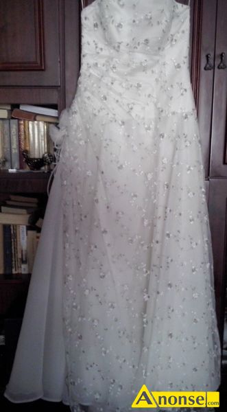 suknia  lubna, 1-czciowa, bolerko,opis dodatkowy: elegancka suknia z hafty tiulowego . Kolor ecr - image 2 - anonse.com