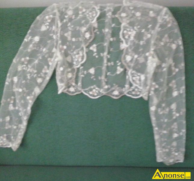 suknia  lubna, 1-czciowa, bolerko,opis dodatkowy: elegancka suknia z hafty tiulowego . Kolor ecr - image 4 - anonse.com