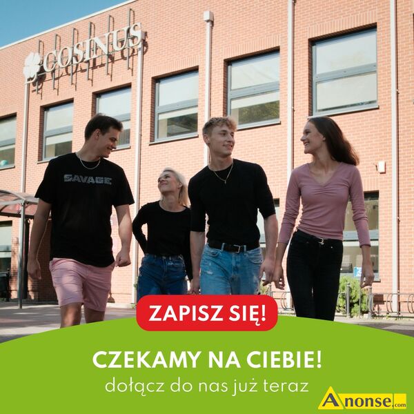 nauka ,opis dodatkowy: Bezpatne Kierunki w Cosinus Kielce!

Rozpocznij nauk w jednej z naszych be - image 0 - anonse.com