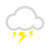 pogoda dzis Bydgoszcz thunderstorm with light rain